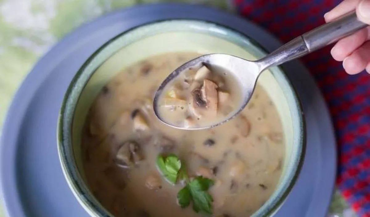 Pupelių ir grybų sriuba