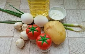 Paruoškite ingredientus salotoms.