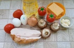 Paruoškite ingredientus salotoms.