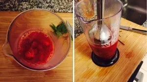 Dabar reikia šiek tiek susmulkinti uogas. Patogu naudoti, pavyzdžiui, blenderį arba bulvių grūstuvę. Štai ir viskas, braškių sriubą su ap...