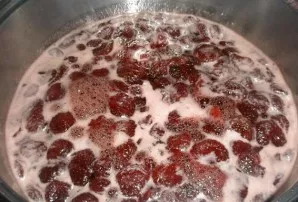 Procedūrą pakartokite dar du kartus. Sirupas turėtų sutirštėti. Jo pasirengimą galite patikrinti užlašinę jį ant lėkštutės; jei lašas nei...